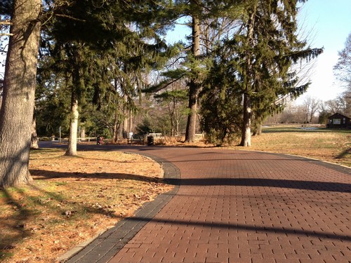 High School Park brick road